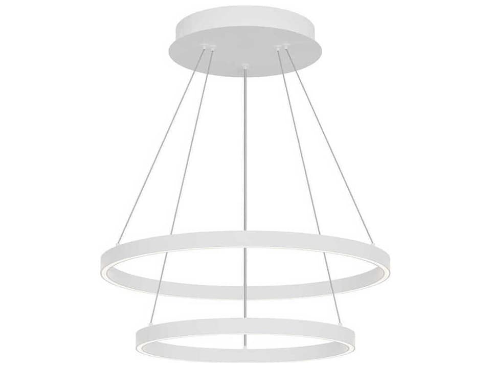 Cerchio 2-Layer LED Chandelier in White with Frosted Diffuser