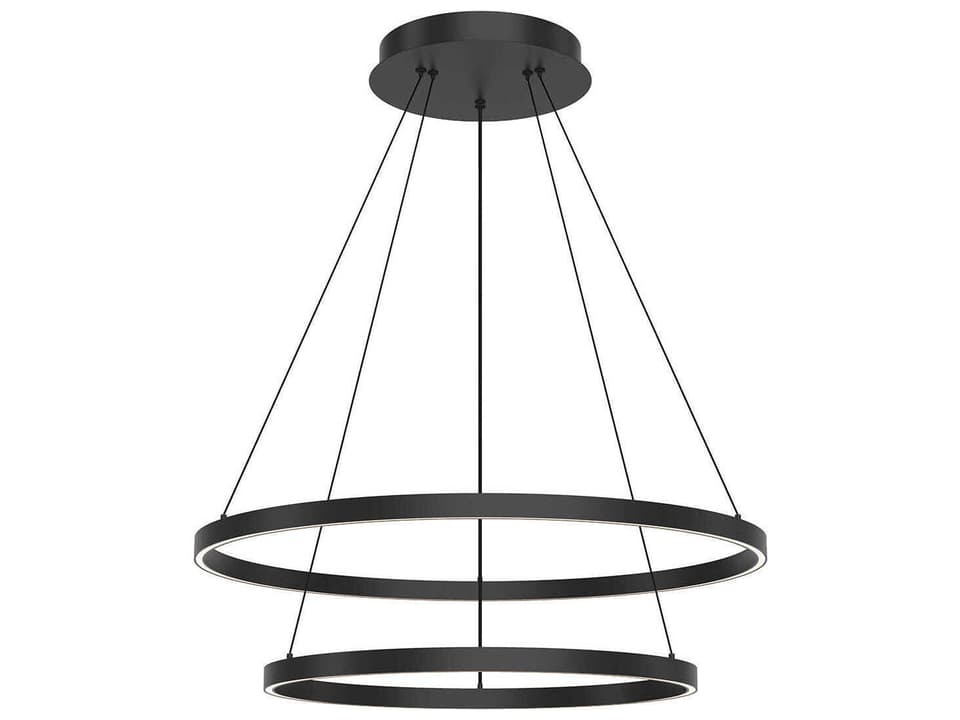 Cerchio 32-Inch 2-Layer Integrated LED Chandelier in Black