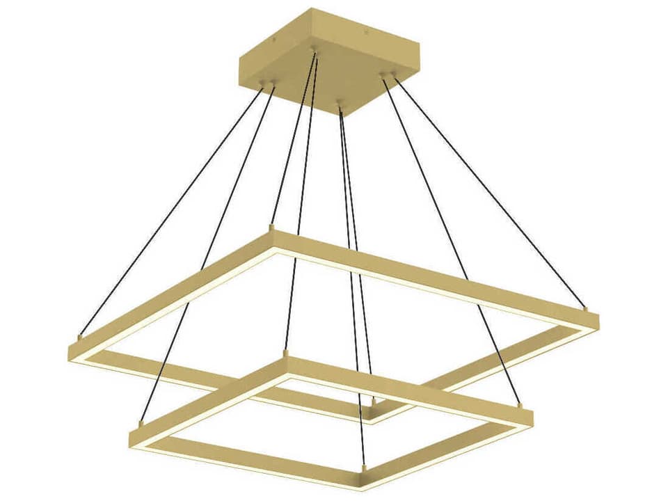 Piazza 24-Inch 2-Tier Integrated LED Chandelier in Brushed Gold