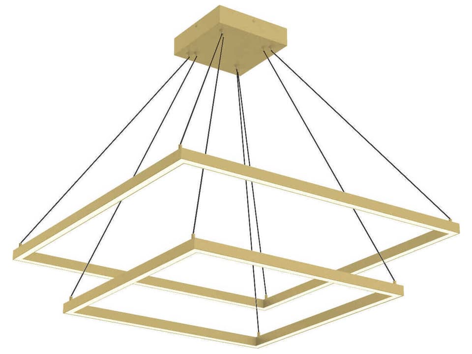 Piazza 32-Inch 2-Tier LED Chandelier in Brushed Gold