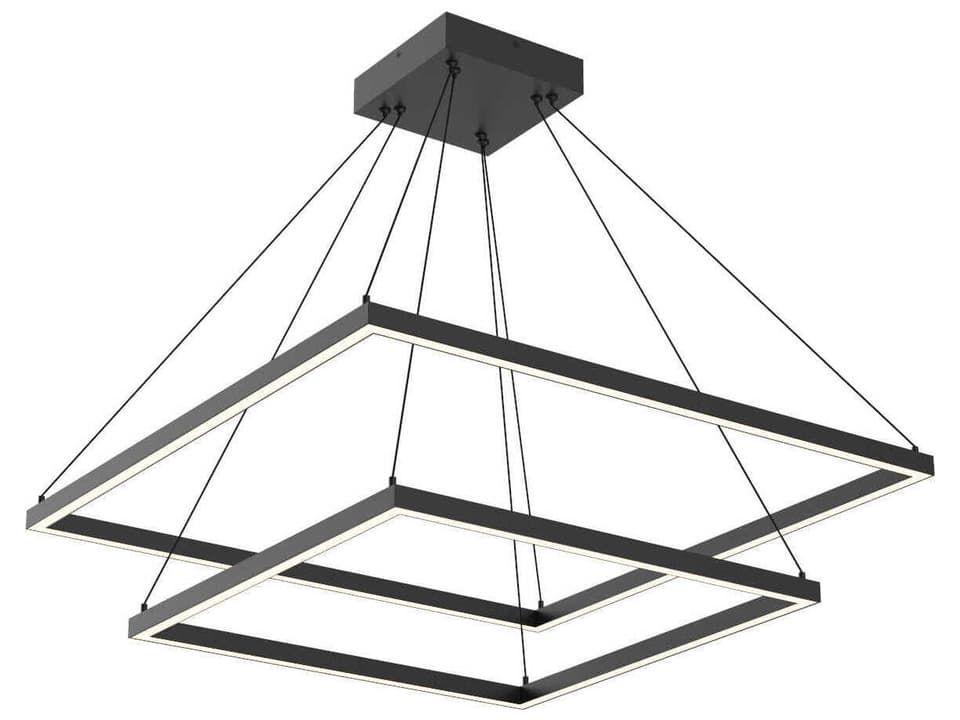 Piazza 32-Inch 2-Tier LED Chandelier in Black