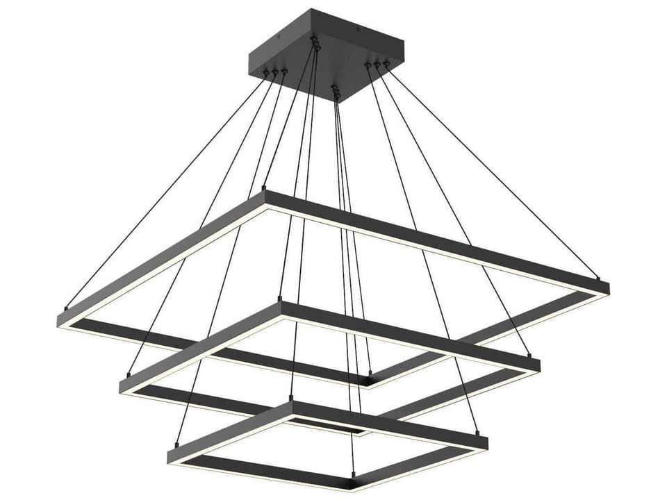 Piazza 32-Inch 3-Layer LED Chandelier in Black