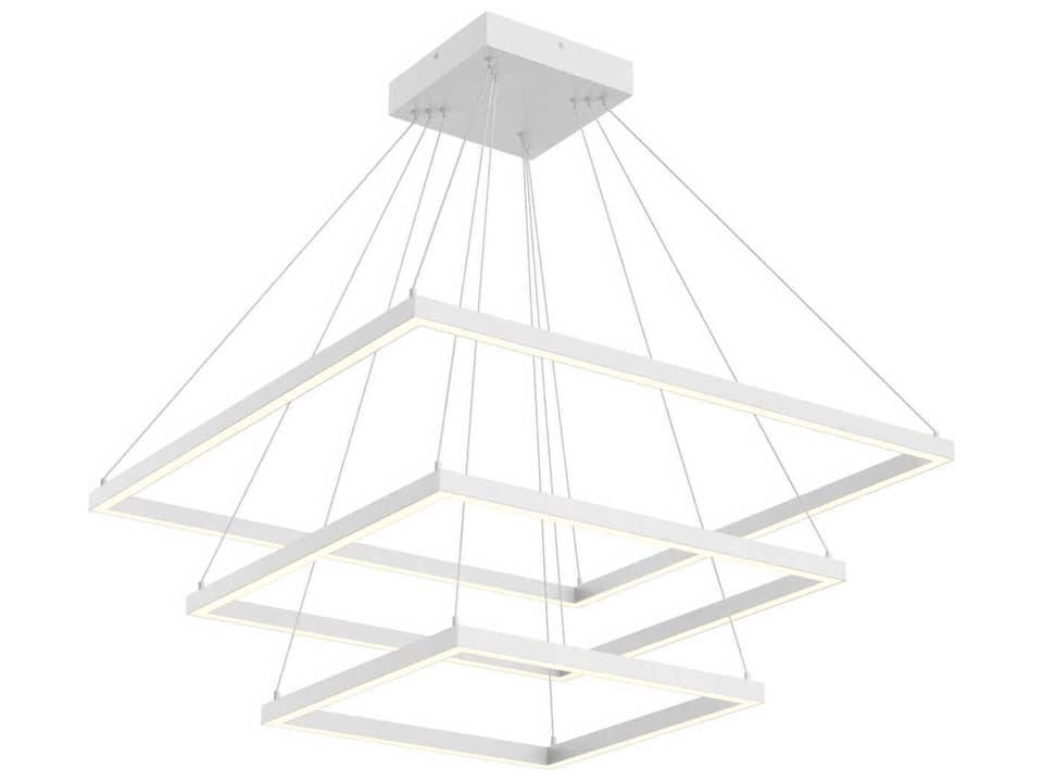 Piazza LED Chandelier in White with Frosted Silicone Diffuser