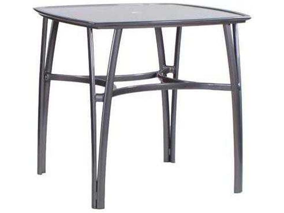Modone Tables Aluminum Square Outdoor Bar Table with Umbrella Hole