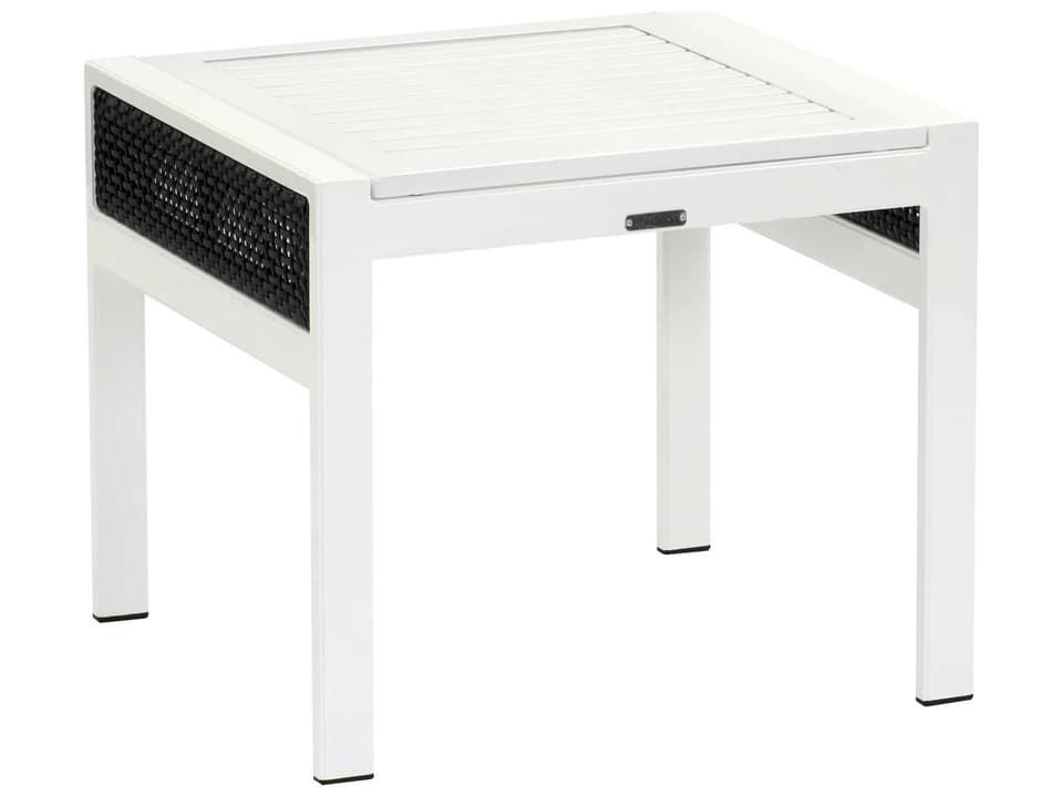 Parkview Woven Rectangular Side Table with Aluminum Slat Top