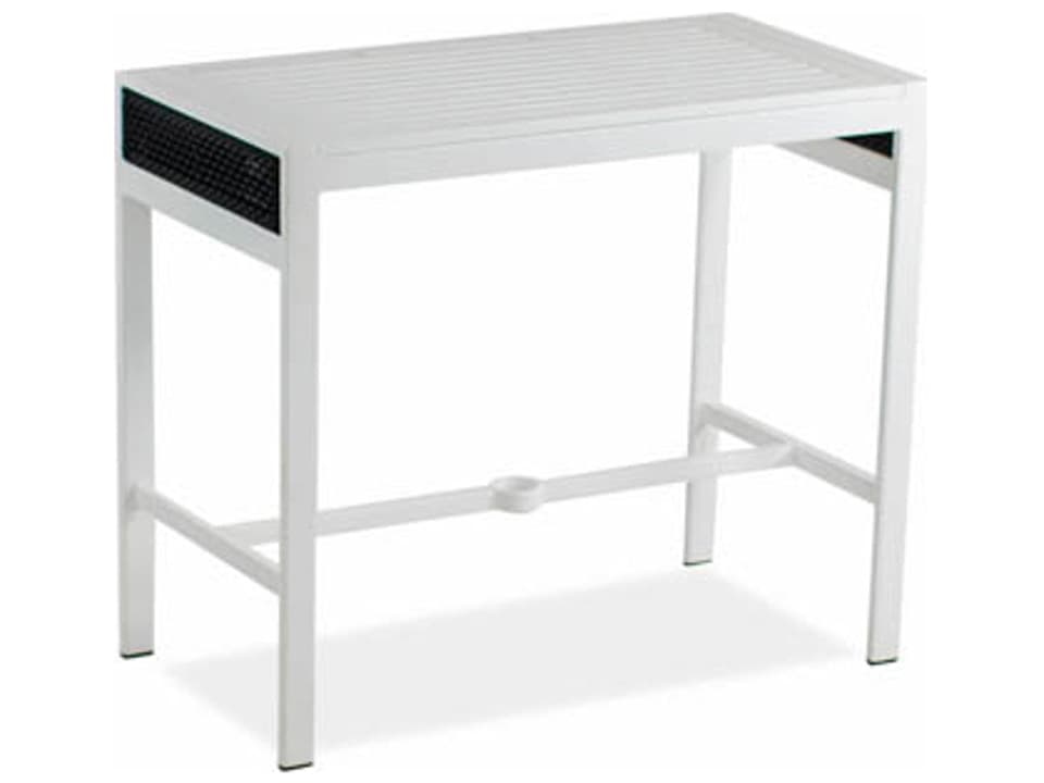 Parkview Woven Wicker Rectangular Wicker Outdoor Patio Bar Table