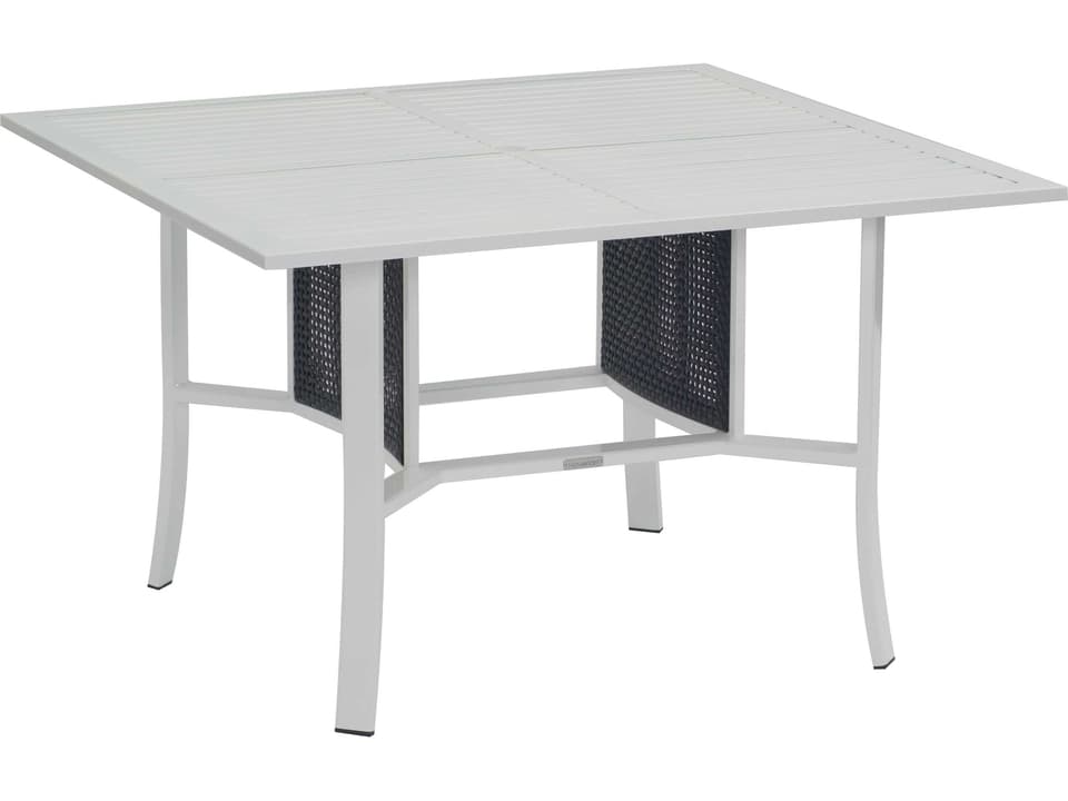 Parkview Woven Wicker Square Dining Table with Umbrella Hole