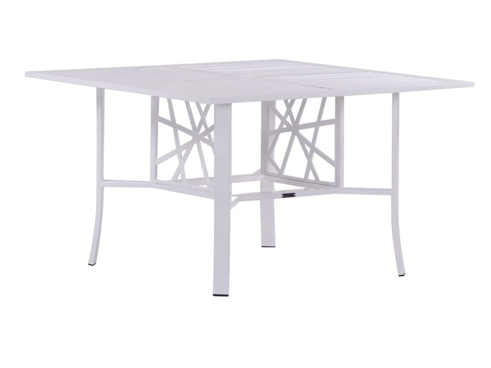 Parkview Knest 42 Inch Square Cast Aluminum Dining Table with Umbrella Hole