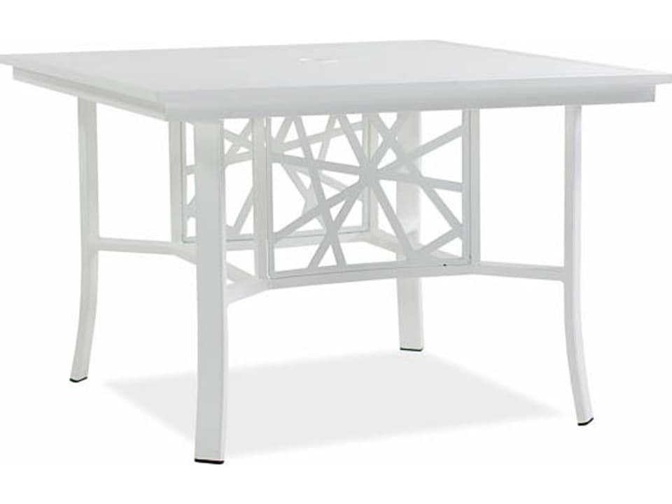 Parkview Knest 48-Inch Square Cast Aluminum Dining Table with Hole