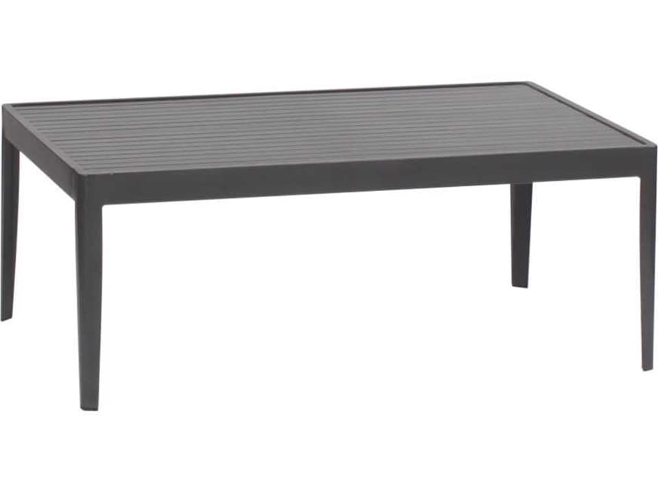 Serene Rectangular Outdoor Coffee Table with Metal Top