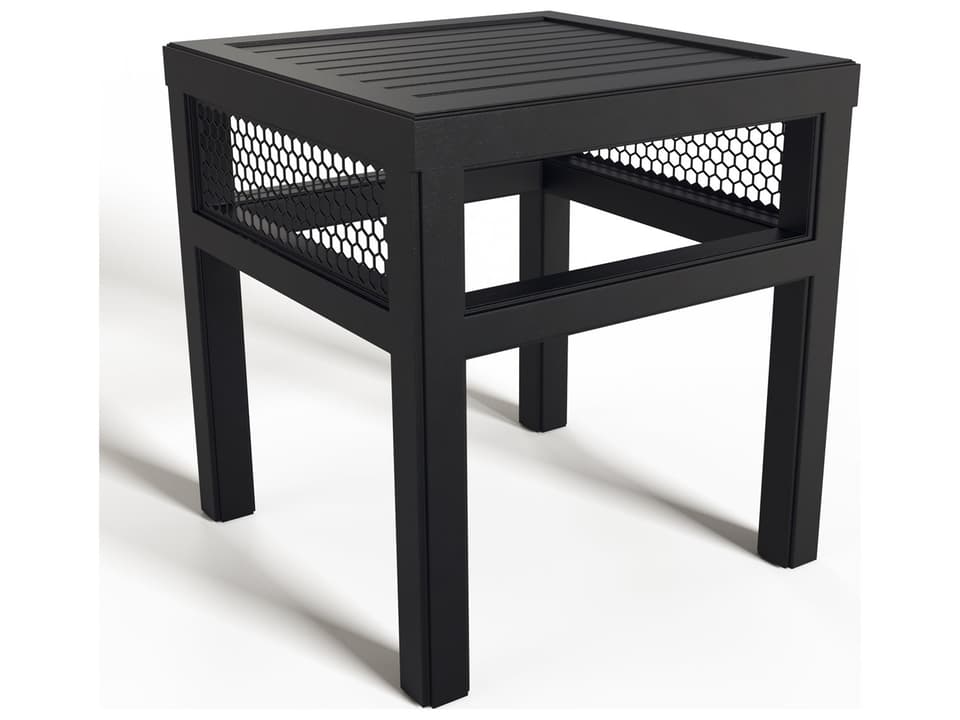 Hexi 18-Inch Square Side Table in Textured Black