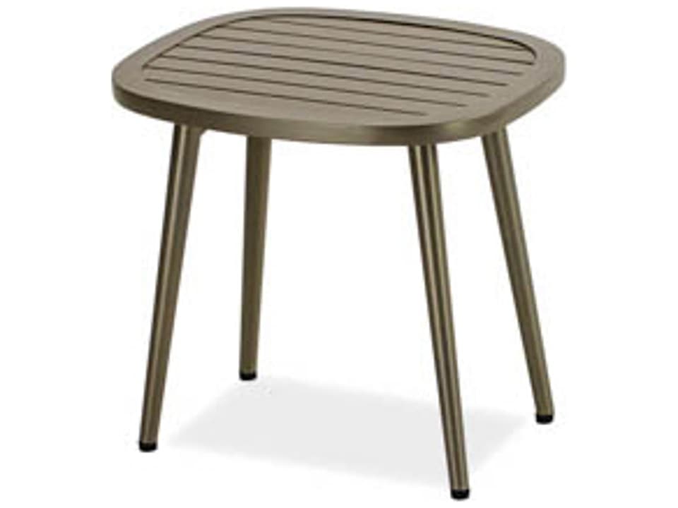 Ella 18 Inch Oval Accent Table with Aluminum Slat Top