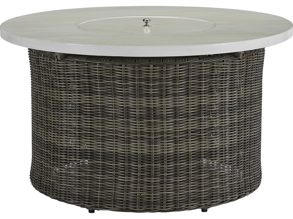 Oasis 42-Inch Round Wicker Gas Fire Pit Table