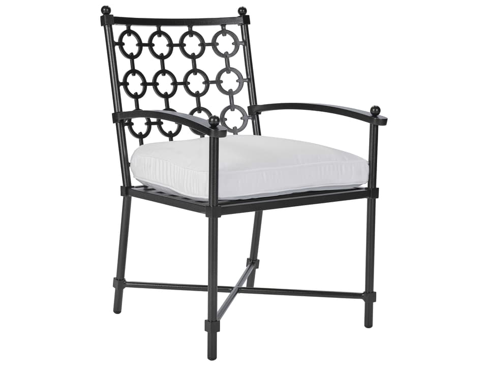 Langham Aluminum Dining Arm Chair in Dark Bronze