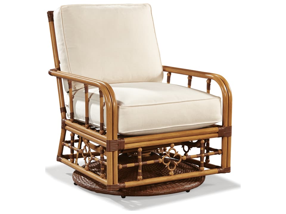 Mimi By Celerie Kemble Raffia Aluminum Swivel Glider Outdoor Lounge Chair