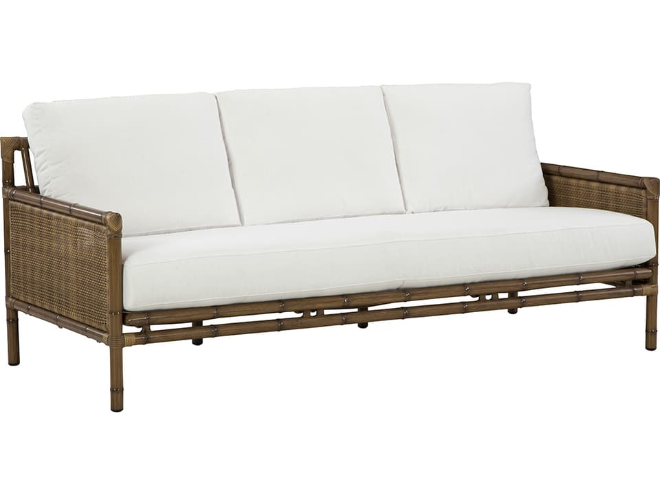 Brooks 3-Seat Outdoor Sofa with Aluminum Frame and Wicker Panels