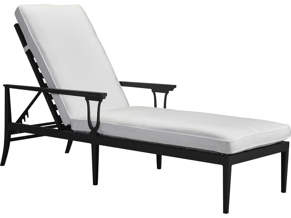 Winterthur Estate Adjustable Chaise Lounge Mesh Back in Obsidian Black