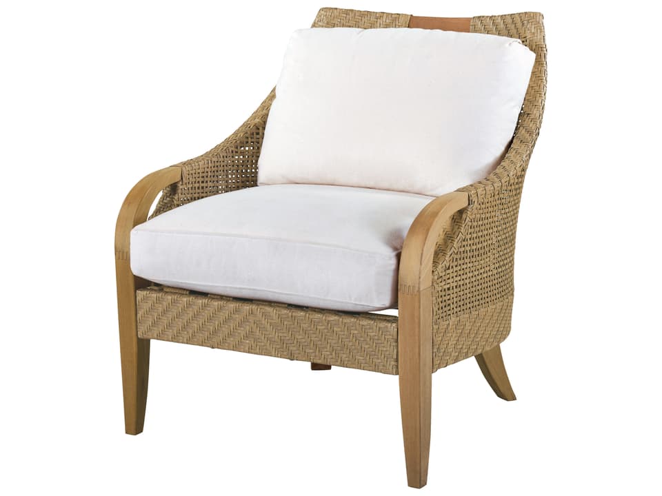 Edgewood Lounge Chair with Teak and Pebblestone Wicker