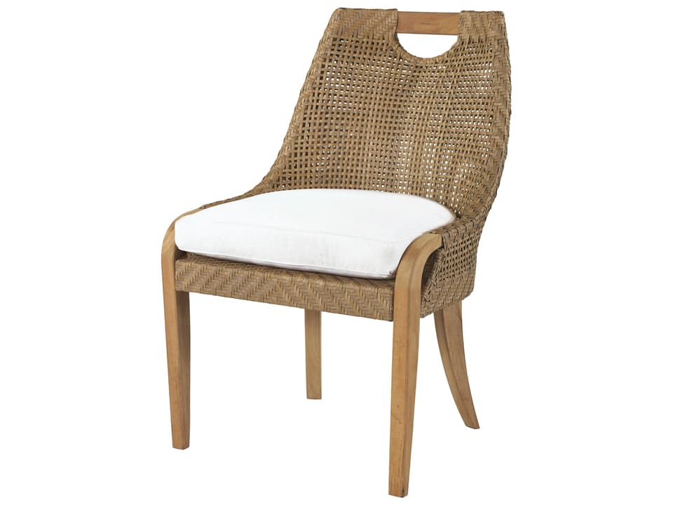 Edgewood Teak and Wicker Dining Side Chair