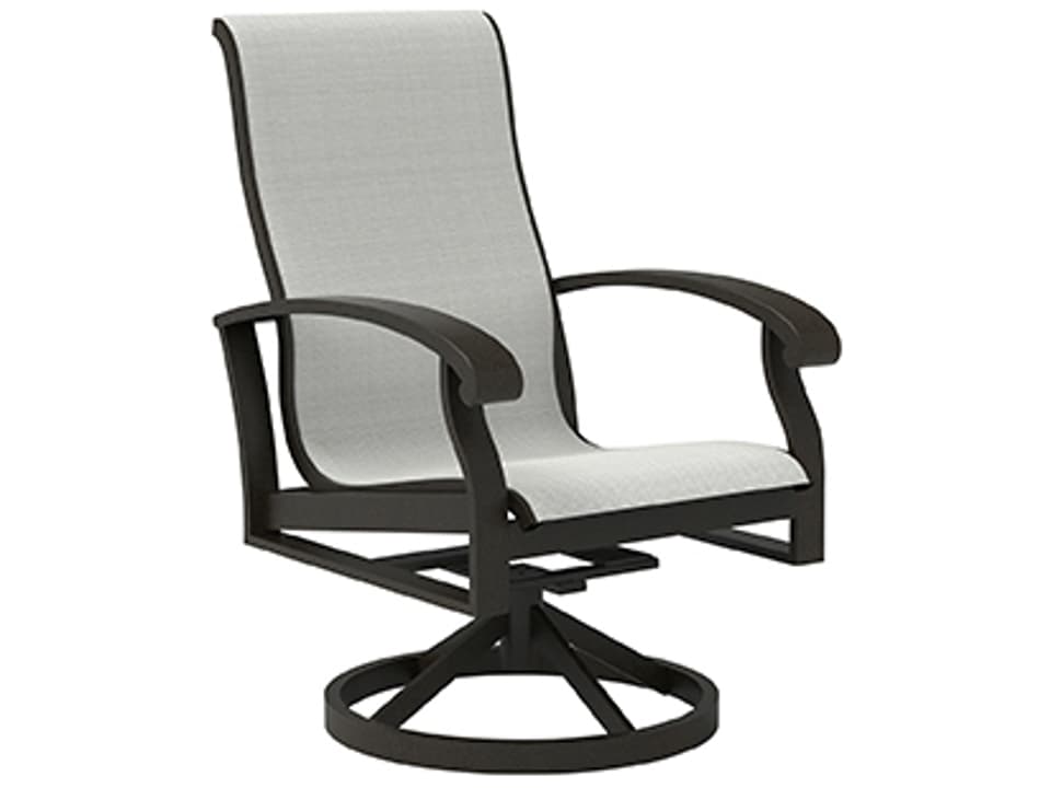 Smith Lake Sling Aluminum Swivel High Back Dining Arm Chair