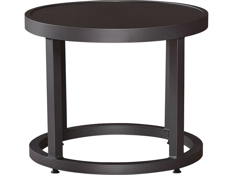 Bonavista 25-Inch Round Aluminum Slat Top End Table
