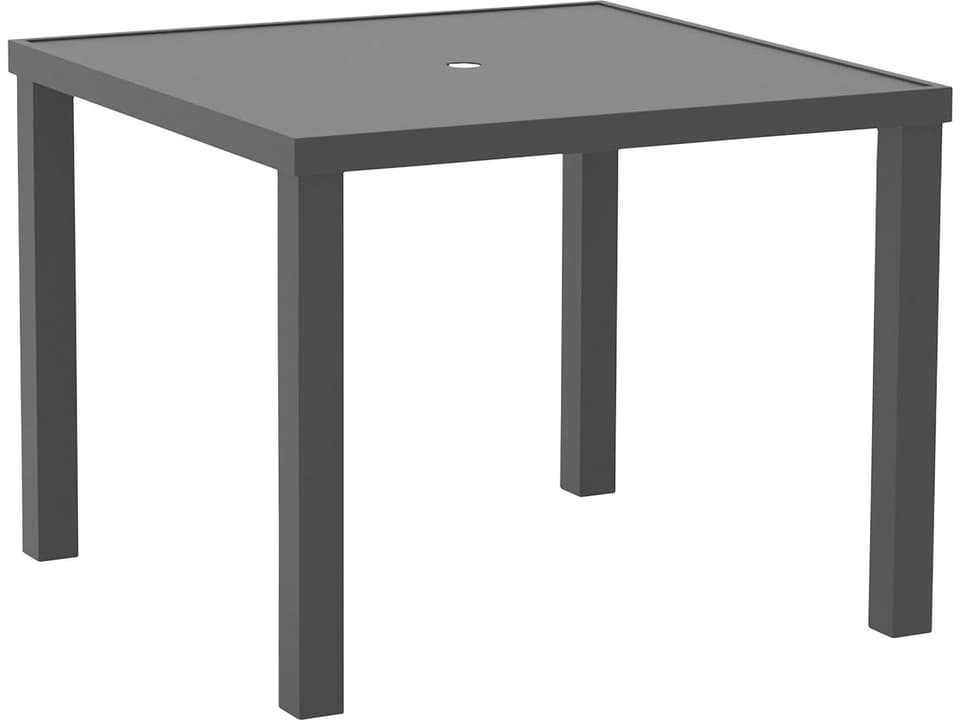 Bonavista 38 Inch Square Aluminum Slat Top Dining Table