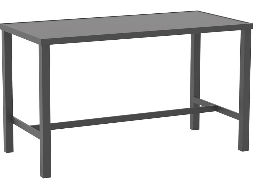 Bonavista 72-Inch Aluminum Slat Bar Table with Umbrella Hole