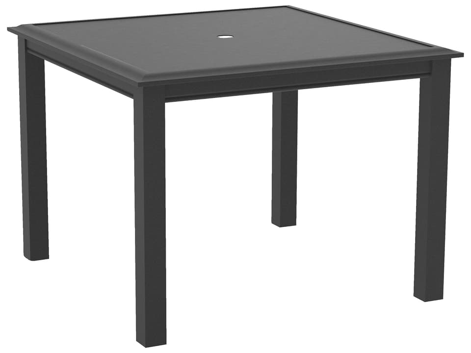 Livingston 40-Inch Square Aluminum Dining Table with Umbrella Hole