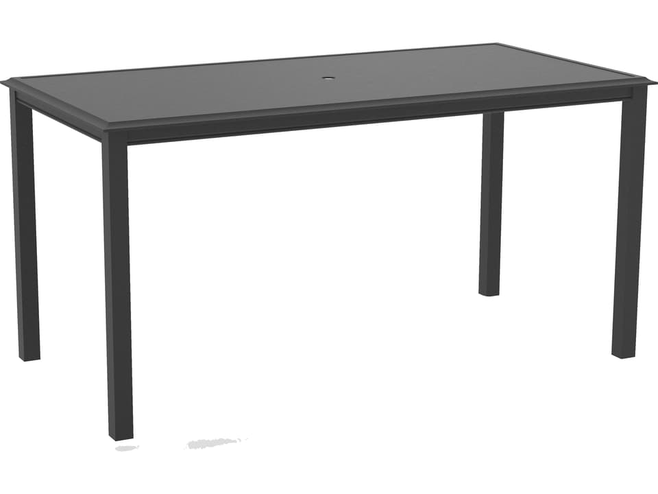 Livingston 84-Inch Rectangular Aluminum Bar Table with Umbrella Hole
