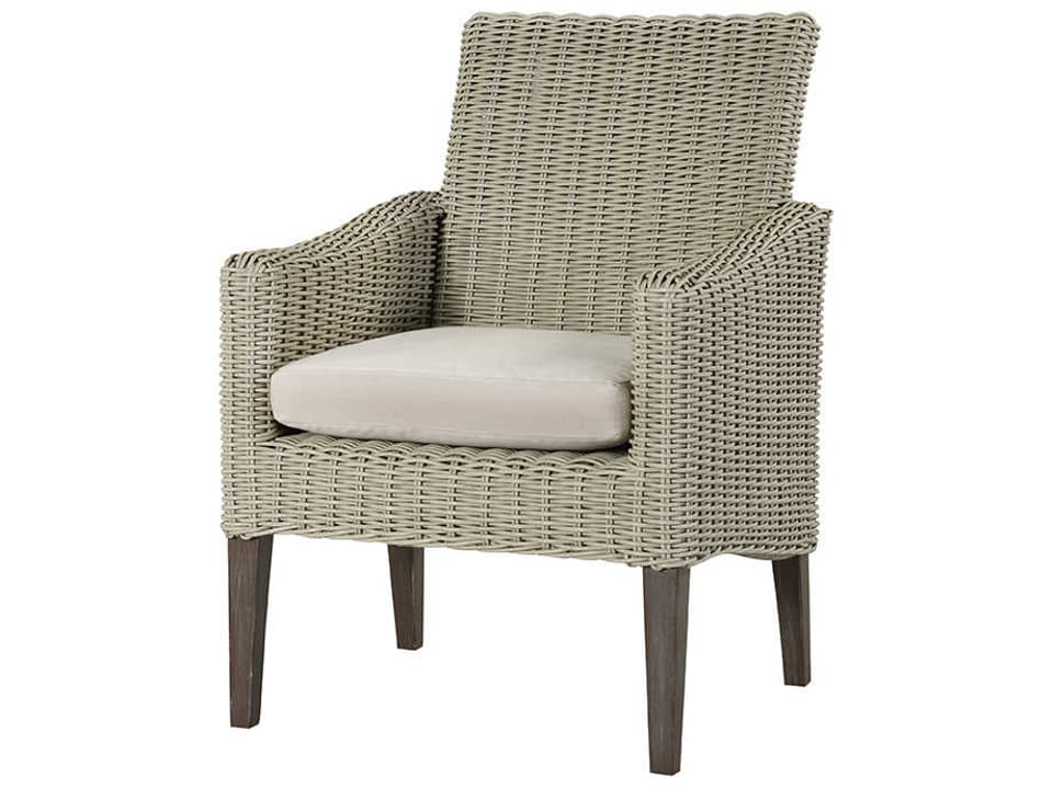 Requisite Wicker Dining Arm Chair with Drainable Cushions