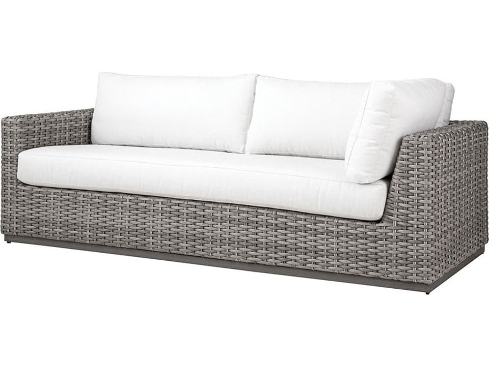 Hyannis Wicker LAF Return Sofa with Resysta Base in Nantucket Fog