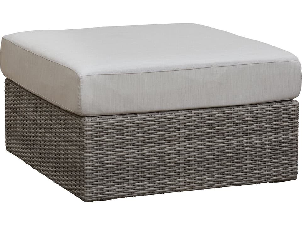 Ashford Ottoman with Hand-Woven Polyethylene Wicker