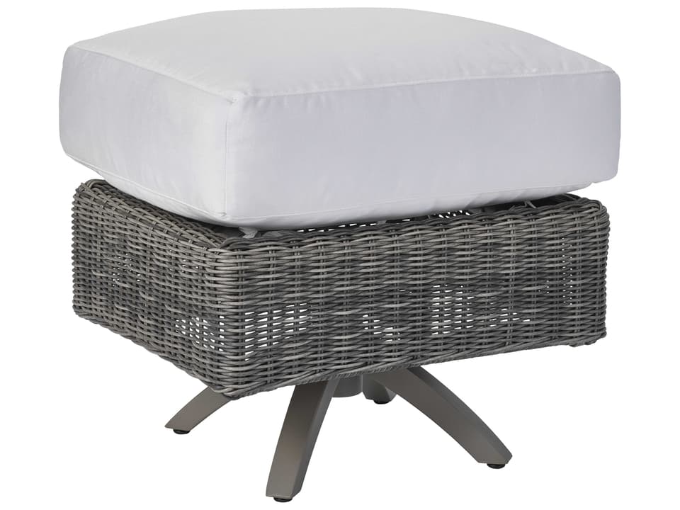 Cocoon Wicker Outdoor Ottoman in Alder