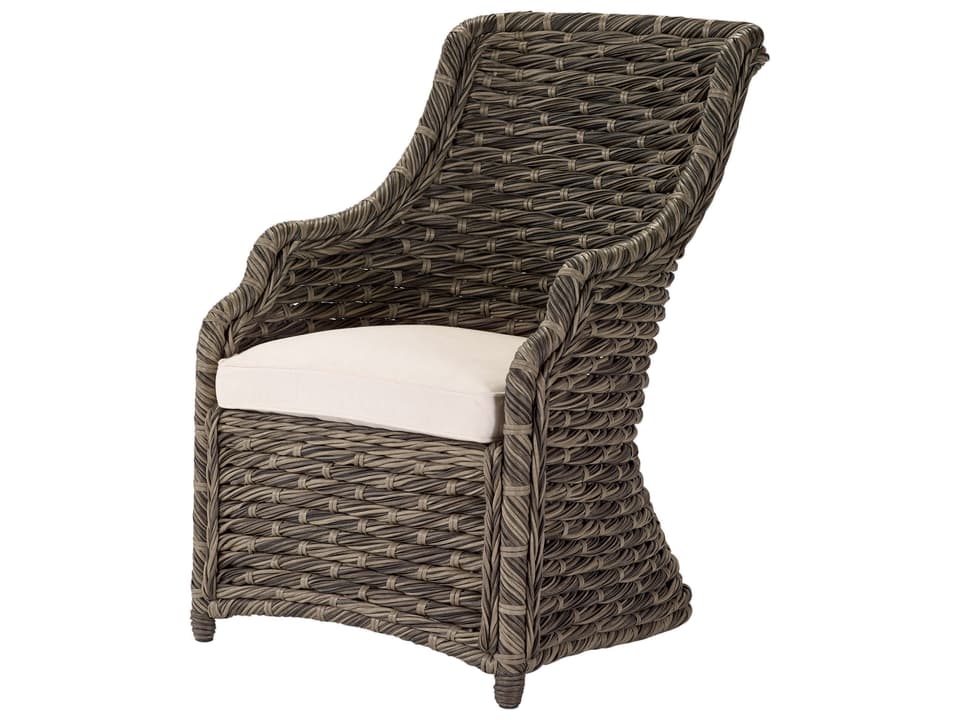 Hemingway Driftwood Wicker Dining Arm Chair