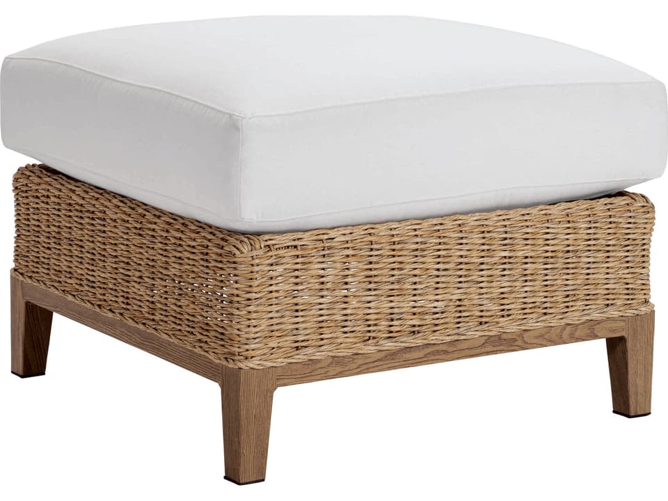 Hemmingway Loggia Honey Wicker Outdoor Ottoman
