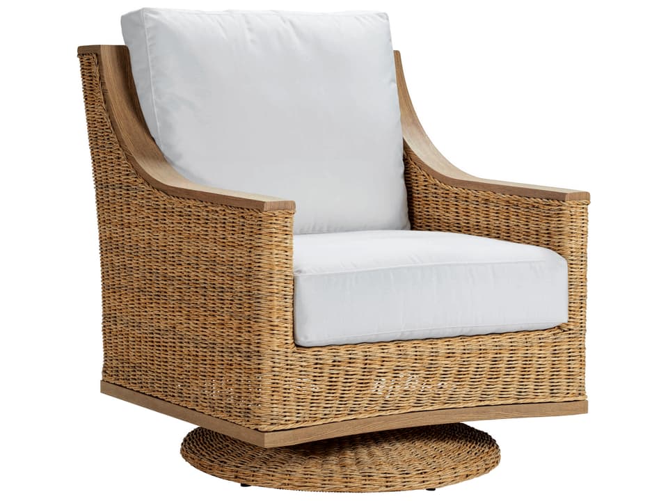 Hemingway Loggia Honey Wicker Swivel Rocker Lounge Chair
