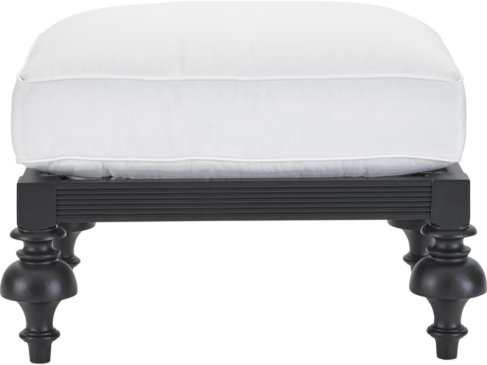 Hemingway Plantation Black Truffle Cast Aluminum Outdoor Patio Ottoman