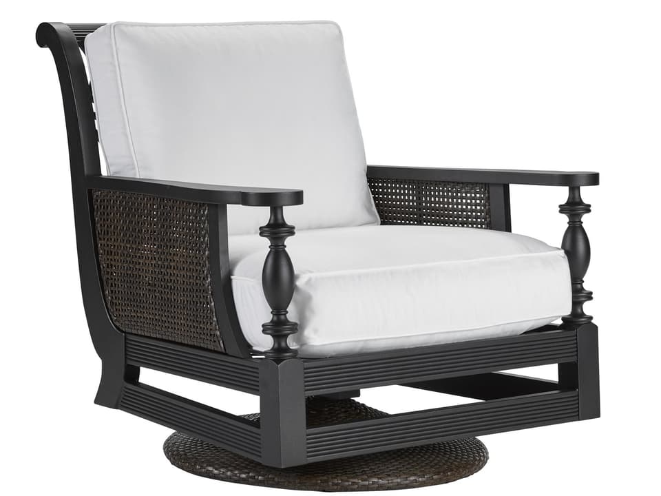 Hemingway Islands Swivel Rocker Lounge Chair in Black Truffle