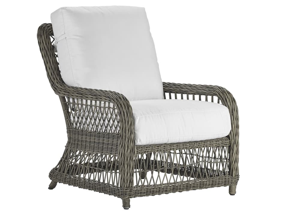 Mystic Harbor Wicker Lounge Chair in French Grey