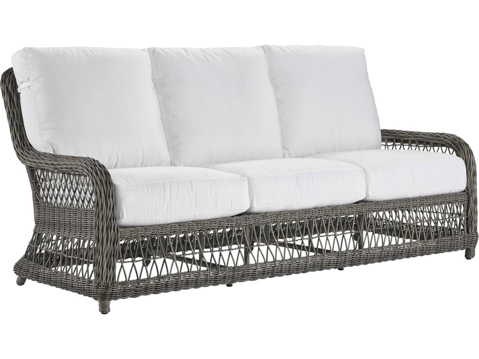 Mystic Harbor French Grey Wicker Outdoor Patio Sofa