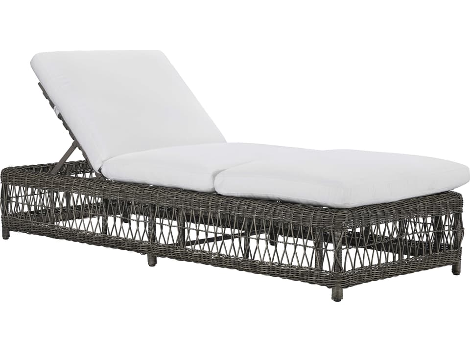 Mystic Harbor Adjustable Chaise Lounge in French Grey Wicker