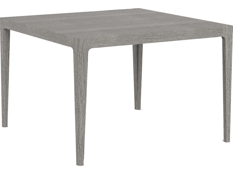 Avila Teak Square Dining Table with Umbrella Hole in Paloma Grey
