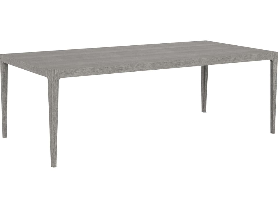 Avila Teak Rectangular Dining Table with Umbrella Hole in Paloma Grey