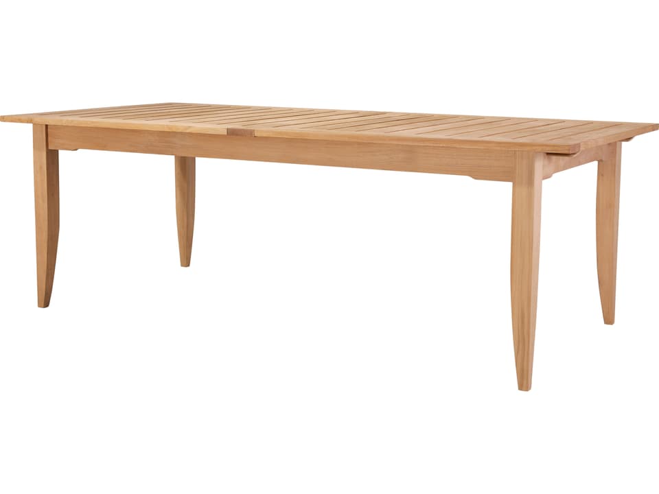 Edgewood Teak Rectangular Extension Dining Table with Umbrella Hole