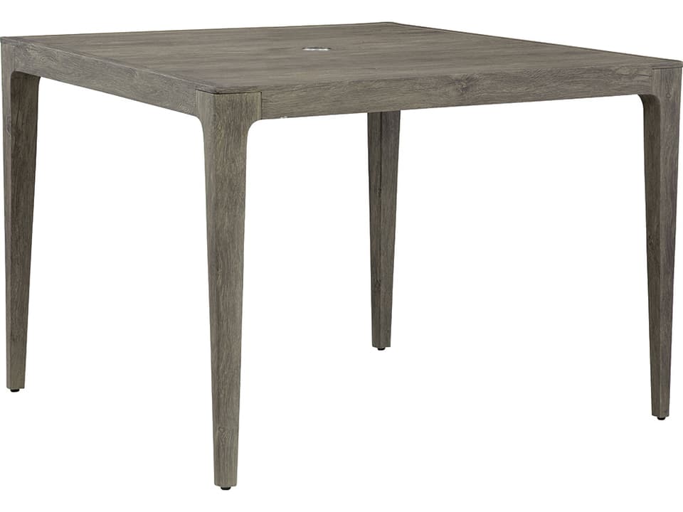 Lenox Hill 44-Inch Square Wicker Dining Table with Umbrella Hole