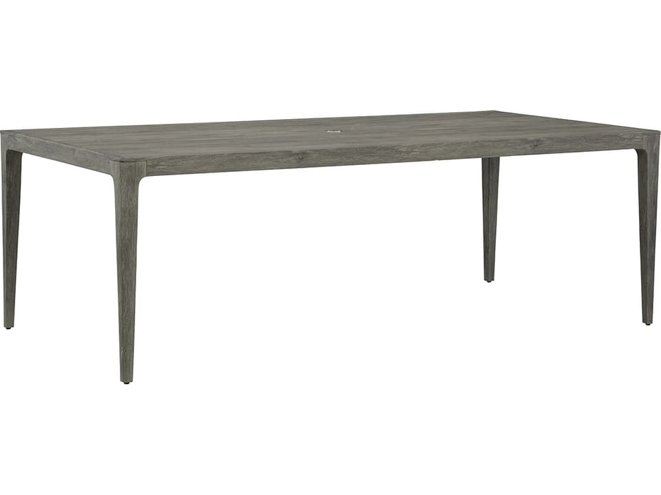 Lenox Hill Wicker Rectangular Outdoor Dining Table with Umbrella Hole