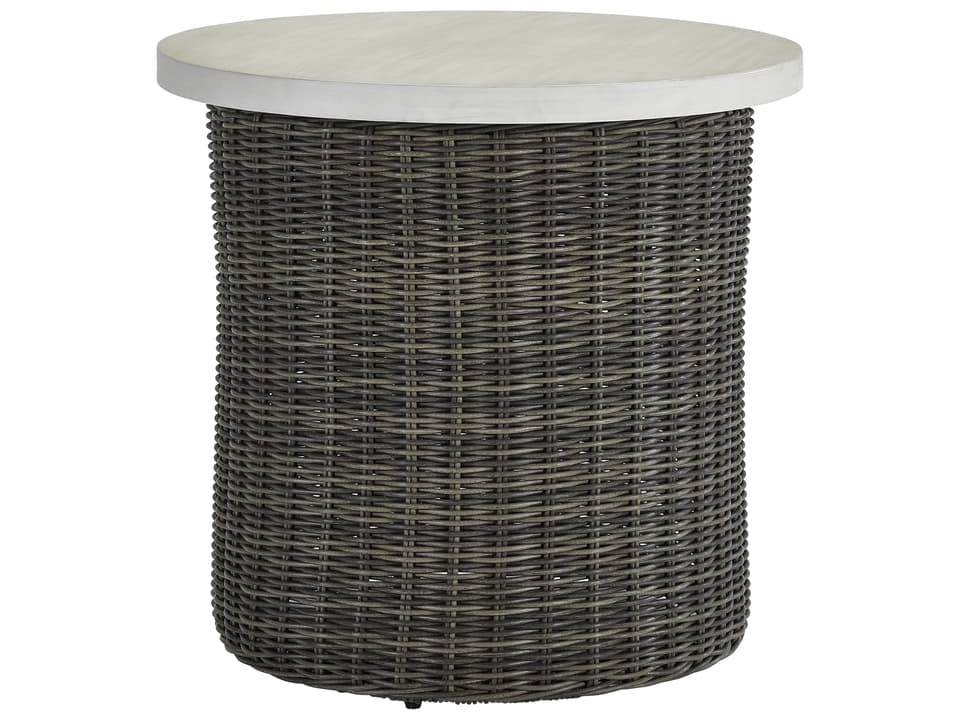 Oasis Ash Wicker Round Outdoor Patio End Table