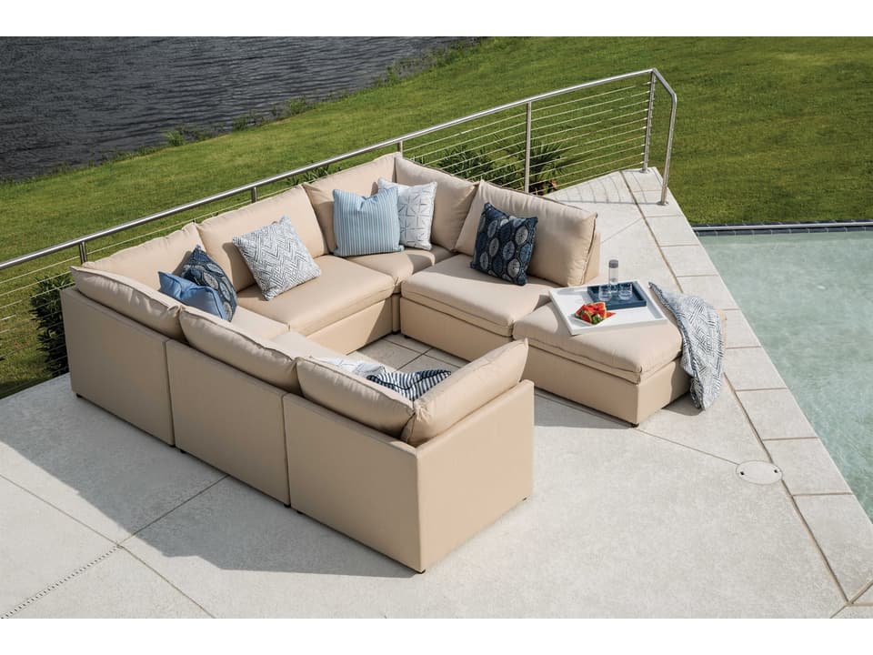 Colson Fabric Sectional Patio Lounge Set