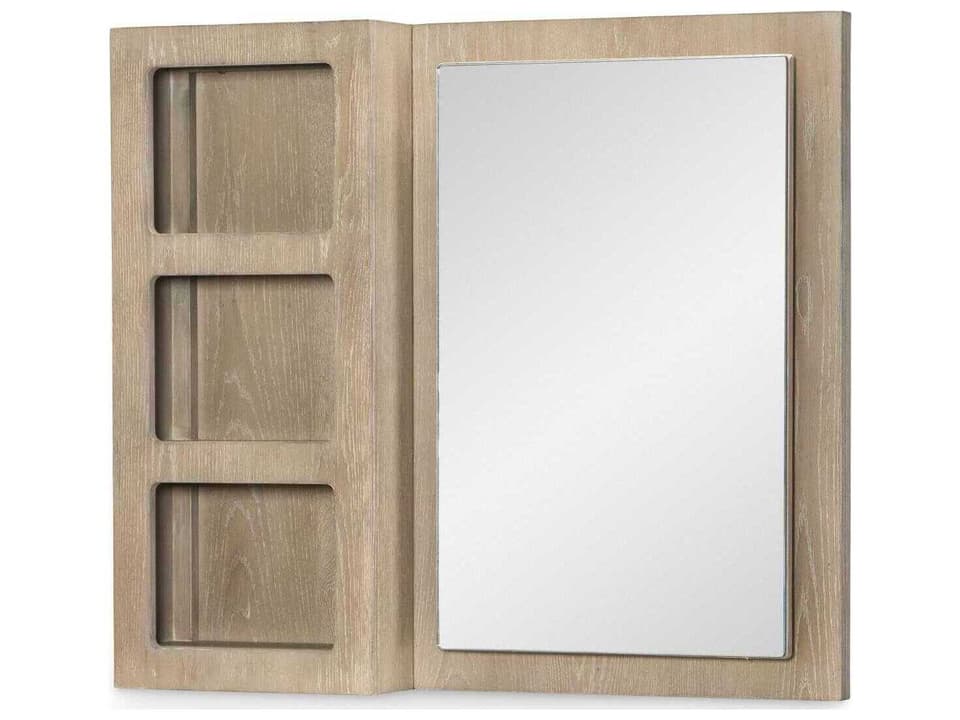 District Storage Mirror in Weathered Oak