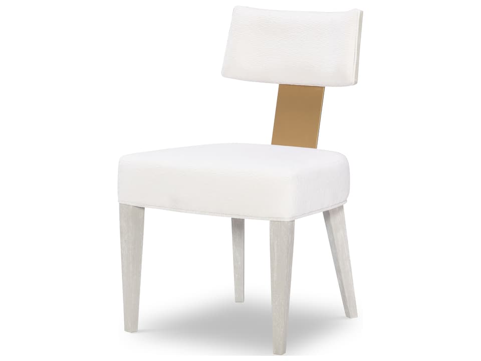 Miramar Hardwood White Upholstered Armless Dining Chair